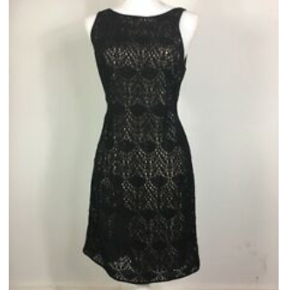 Ann Taylor Loft Crochet Knit Black Sleeveless Zip - Picture 2 of 7